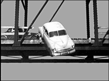 truck flies off overpass
