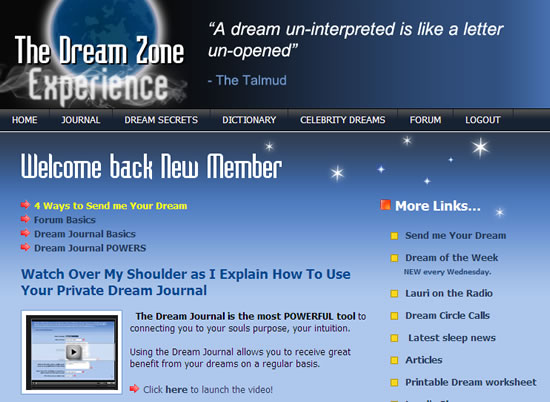 screenshot of the home page