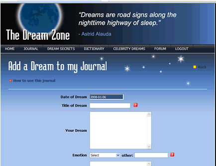 private dream journal